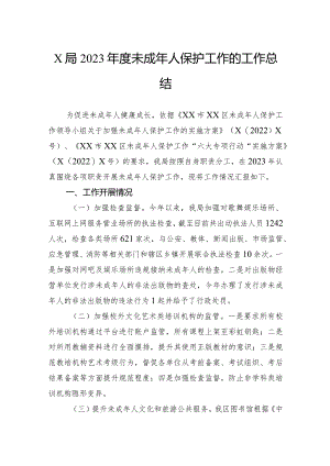 局2023年度未成年人保护工作的工作总结.docx