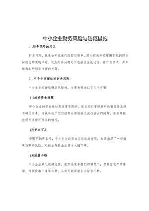 中小企业财务风险与防范措施.docx