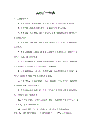 各班护士职责.docx