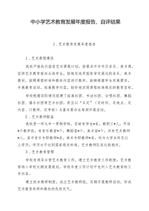 中小学艺术教育发展年度报告、自评结果（最新）.docx
