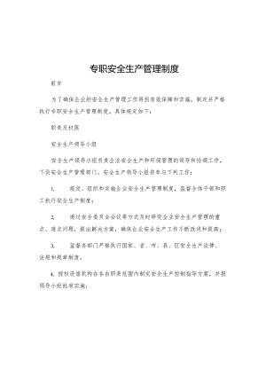 专职安全生产管理制度.docx