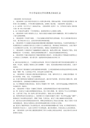 中小学必读文学名著重点知识汇总.docx