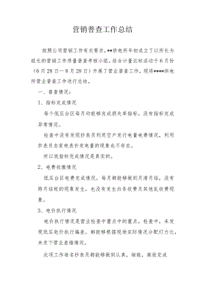 供电公司、供电所营销普查工作总结.docx