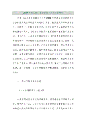 【精品行政公文】202X年度在组织生活会班子对照检查材料【最新资料】.docx