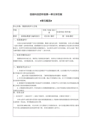 信息科技四年级第一单元学历案单元学历案.docx