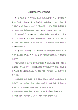 山东省安全生产举报奖励办法.docx