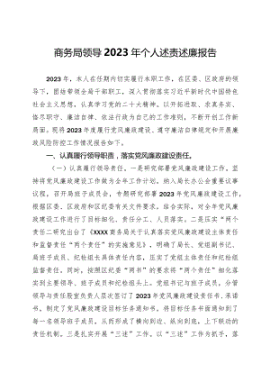 商务局领导2023年个人述责述廉报告.docx