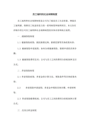 员工福利和社会保障制度.docx