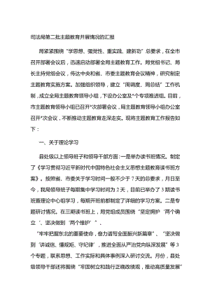 司法局第二批主题教育开展情况的汇报.docx
