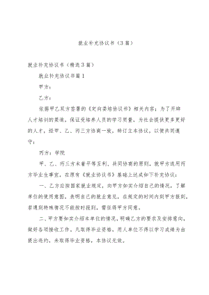 就业补充协议书（3篇）.docx