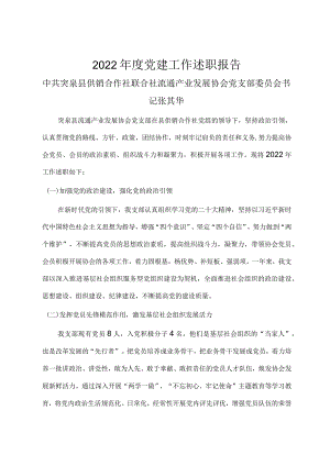 【精品】2022年党建工作述职报告.docx