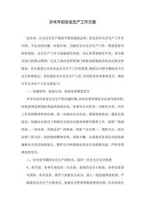 岁末年初安全生产工作方案.docx