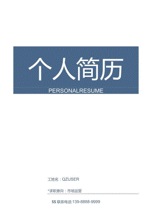 个人简历套装市场运营.docx