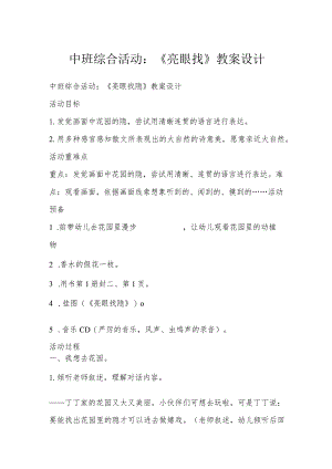 中班综合活动：《亮眼找秘密》教案设计.docx
