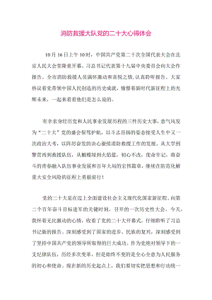 【最新党政公文】二十大心得体会（消防系统）（整理版）.docx