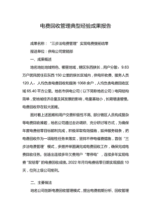 供电公司营销部管理典型经验成果报告-模板.docx