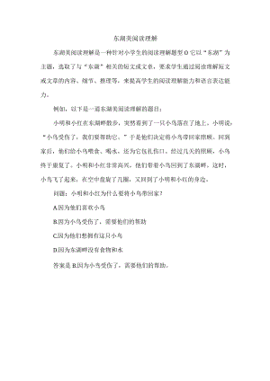 东湖美阅读理解.docx