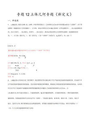 专题12立体几何专题（新定义）（解析版）.docx
