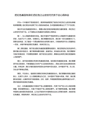 把红色基因传承好,把红色江山世世代代传下去心得体会.docx