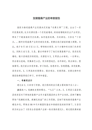 发展蚕桑产业的考察报告.docx