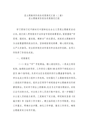 县主题教育阶段性进展情况汇报(二篇).docx