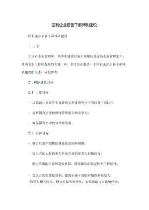 国有企业后备干部梯队建设.docx