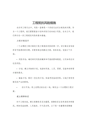 工程抵抗风险措施.docx