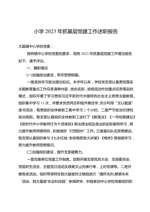 小学2023年党支部书记述职报告.docx