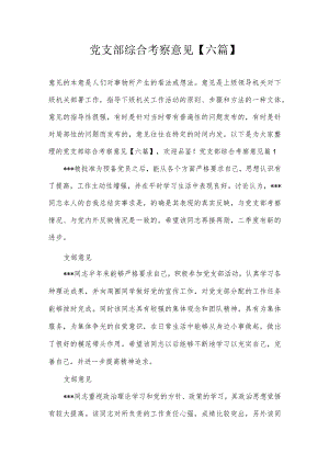 党支部综合考察意见【六篇】.docx
