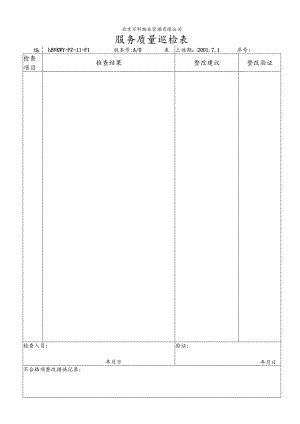 北京万科物业管理有限公司服务质量巡检表.docx