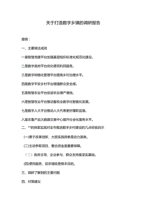 关于打造数字乡镇的调研报告.docx