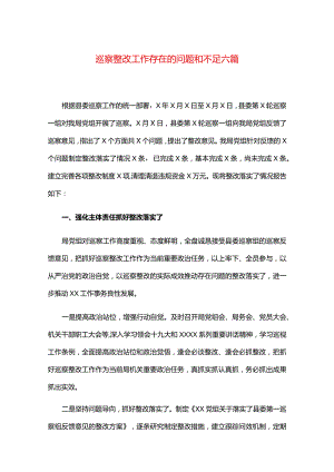 巡察整改工作存在的问题和不足六篇.docx