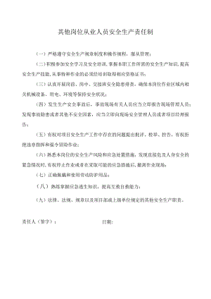 其他岗位从业人员安全生产责任制.docx
