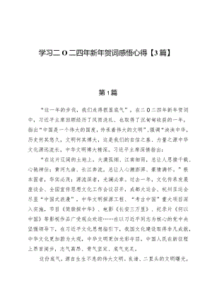 学习二O二四年新年贺词感悟心得【3篇】.docx