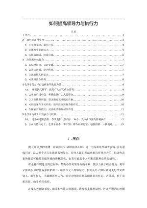 如何提高领导力与执行力.docx