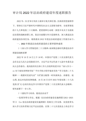 审计局2022年法治政府建设年度述职报告.docx