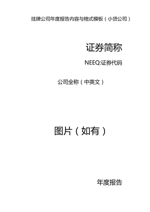 挂牌公司2022年年度报告内容与格式模板（小贷公司）.docx