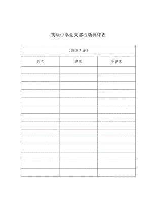 初级中学党支部活动测评表.docx