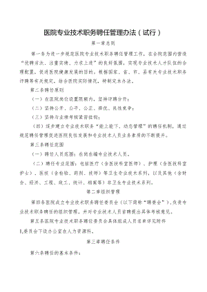 医院专业技术职务聘任管理办法（试行）.docx