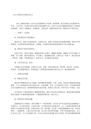 公司干部党性分析报告范文.docx