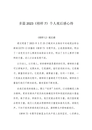 多篇2023《榜样7》个人观后感心得.docx