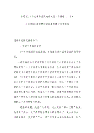 公司2023年党建和党风廉政建设工作报告(二篇).docx