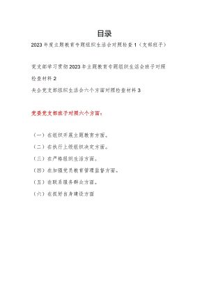 党支部班子2024年1月围绕执行上级组织决定、严格组织生活、加强党员教育管理监督、联系服务群众、抓好自身建设6个方面对照检视剖析检查发言材料3篇.docx