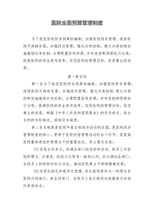 医院全面预算管理制度.docx