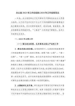 办公室2023年工作总结和2024年工作安排范文.docx