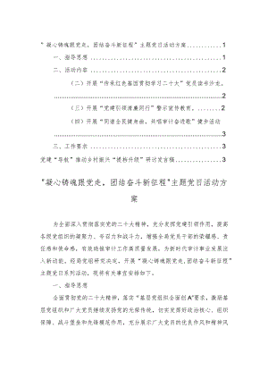 凝心铸魂跟党走团结奋斗新征程主题党日活动方案、党建“导航”推动乡村振兴“提档升级”研讨发言稿（2篇）.docx
