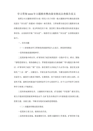 学习贯彻XXXX年主题教育整改落实情况自查报告范文.docx