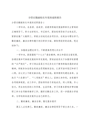 分管后勤副校长年度的述职报告.docx