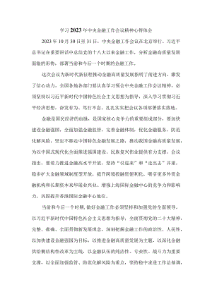 学习2023年中央金融工作会议精神心得体会01.docx