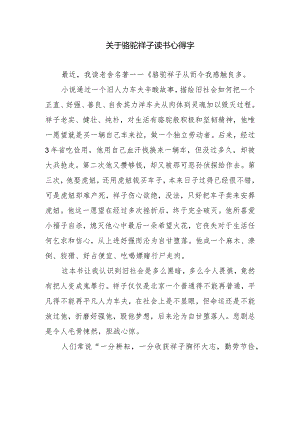 关于骆驼祥子读书心得字.docx